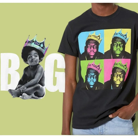 Notorious B.I.G. men's black multicolor multicolor graphic print tshirt - med - Picture 6 of 6